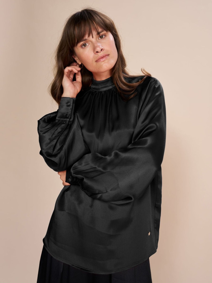 Vaatteet Mos Mosh | Sille Glossi Blouse, Black