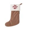 Joulu Lexington Company | Happy Holidays Organic Cotton Velvet Stocking, Beige/White