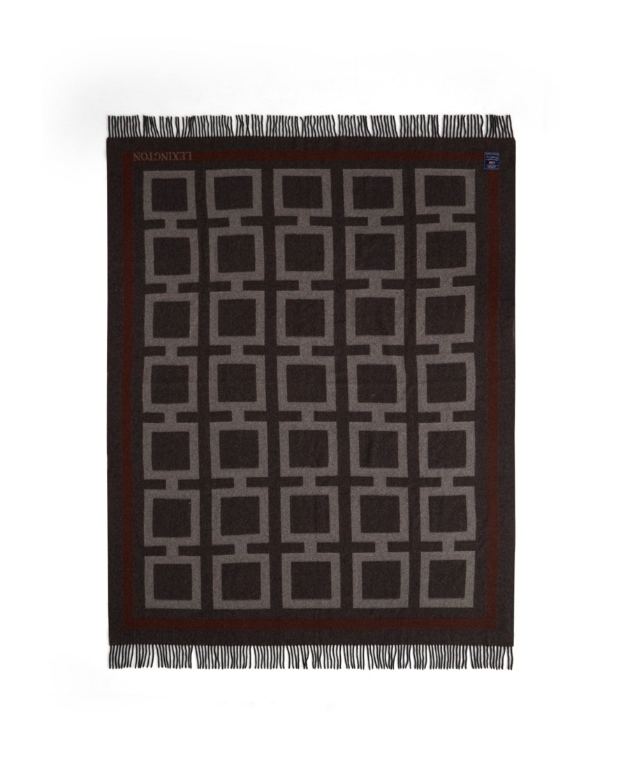 Koti Lexington Company | Graphic Wool Throw, Dark Gray/White/Brown