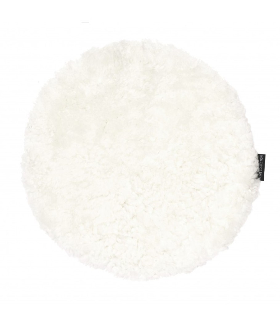 Koti Skinnwille | Curly Round Seat Cover, White