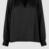 Vaatteet Second Female | Drape Tunic Blouse, Black